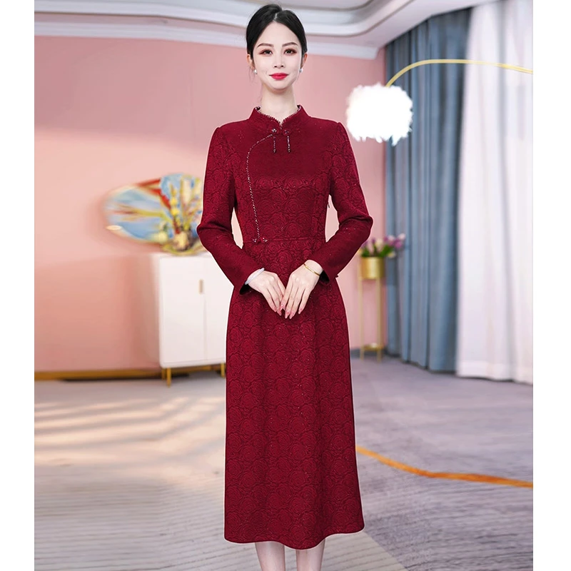 JG-24C093 新款2024年秋冬气质优雅连衣裙时尚修身显瘦 M-4XL