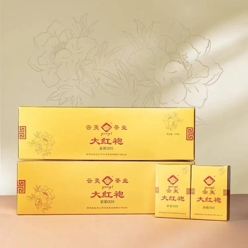 云夷大红袍岩韵320武夷山岩茶足焙火浓香型乌龙茶条盒装125克送礼
