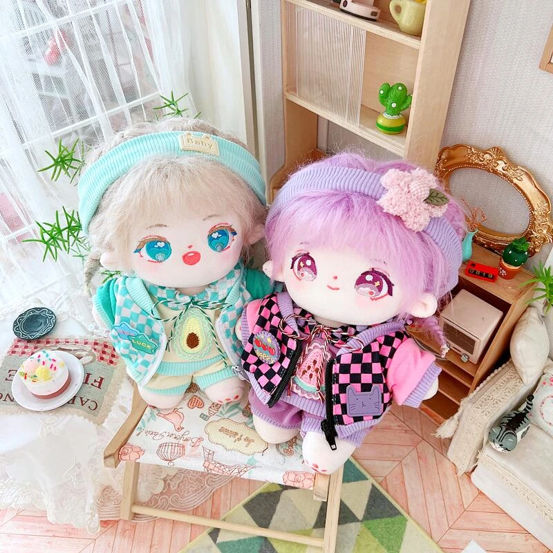 棉花娃娃20cm厘米娃衣服明星公仔正常体胖胖体裸娃蕾丝西瓜牛油果