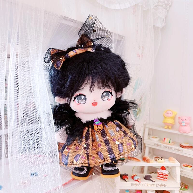 棉花娃娃20cm厘米娃衣服明星公仔正常体胖胖体裸娃万圣节吊带裙