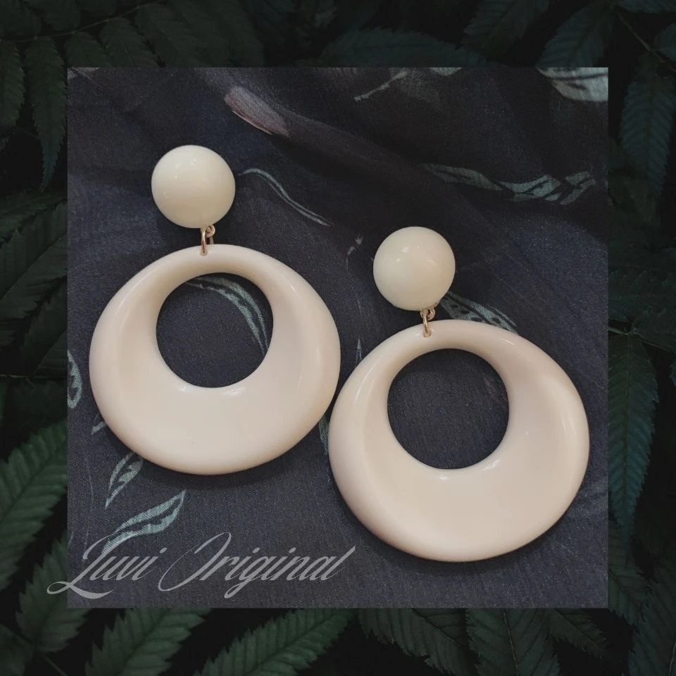 铁合金亚克力耳饰 法式慵懒港风经典复古夸张耳饰耳环时尚气质