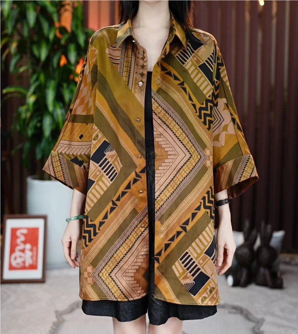 【禧宝的小店】伯爵夫人大皮子香云纱外套J23189-6