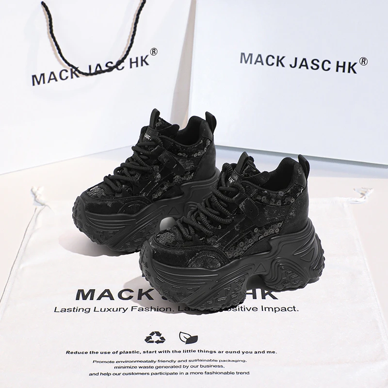 【茹姐福利】小个子老爹鞋女秋季新款厚底内增高14CM时尚绒里8976