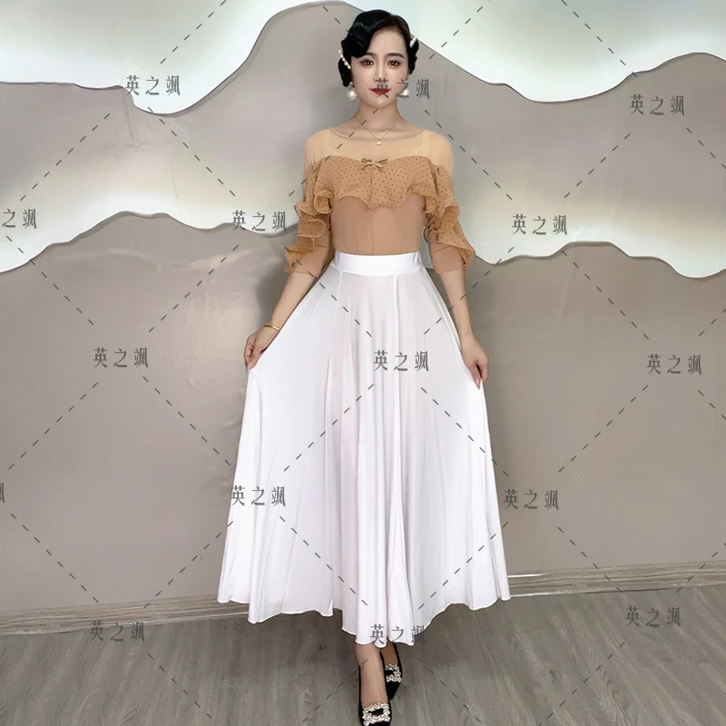 【英之飒】23041半身长裙点帕斯摩登吉特巴水兵舞三步踩半身裙