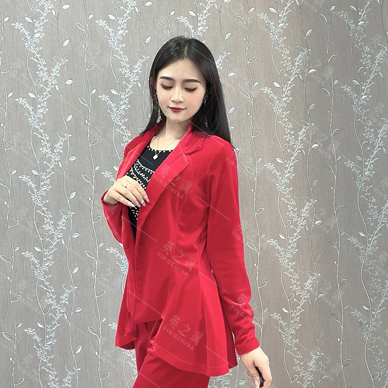 【英之飒】霍晓宇同款丝绒西服8065吉特巴