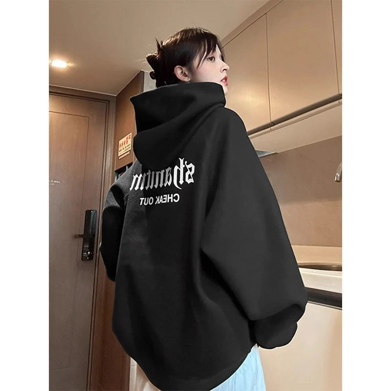 CKKOR遮屁股长款连帽卫衣男女百搭慵懒风重磅情侣款秋季长袖上衣