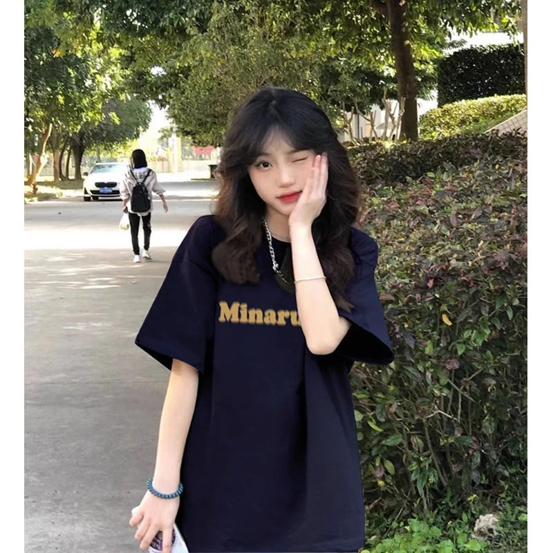 CKKOR潮牌美式复古高街字母短袖t恤女夏宽松显瘦学生短袖t恤女