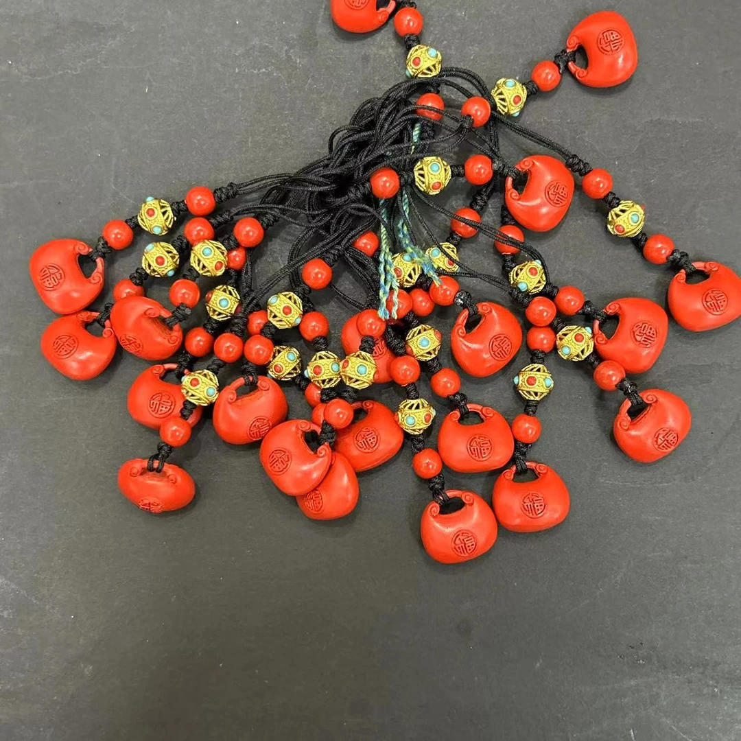 含辰砂工艺品朱砂福袋手机绳*YFZS21555(多样性发一件）