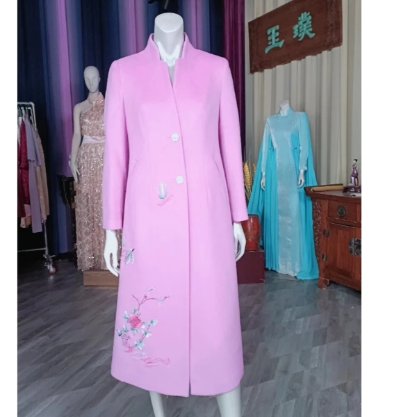 璞玉*202508014-粉紫色长款大衣U245006（14）