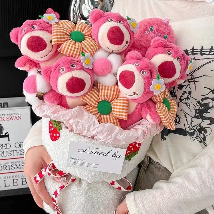 新年花玩偶花束成品草莓熊生日礼物女生送老师女友女孩子同学闺蜜