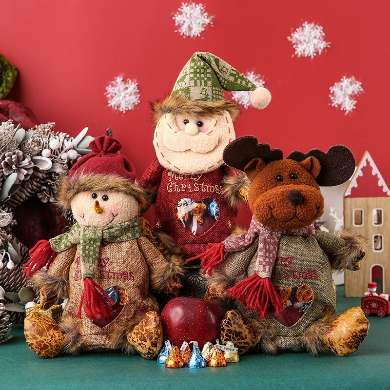 圣诞节苹果袋礼物袋平安夜儿童糖果袋礼品袋子手提圣诞装饰品礼盒