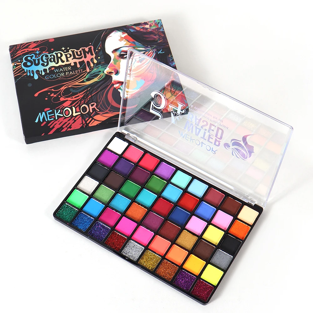 54色脸彩人体面部彩绘舞台妆水性新款万圣节真人COS表演艺术颜料~