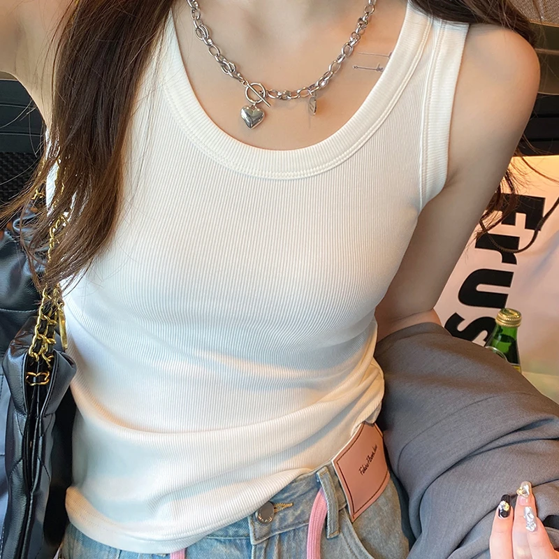 RIGHT POSE/右姿高级美背高档吊带网红防走光紧身上衣内搭背心女