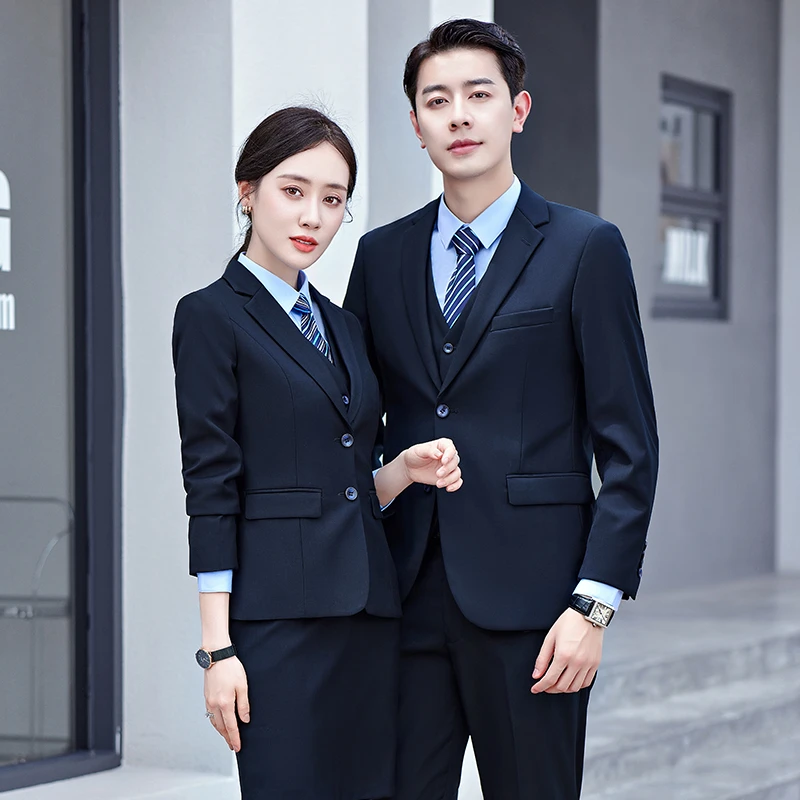 高端西装职业套装商务正装男女同款工作服时尚英伦风双扣西服188