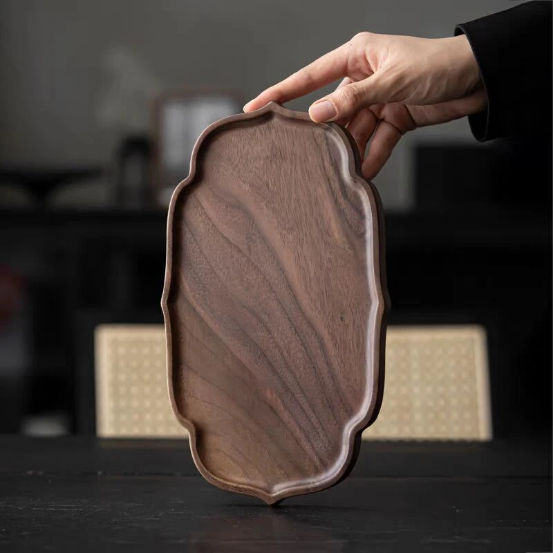 胡桃木实木干泡盘茶台壶承茶托盘轻奢中式茶海盖碗碟