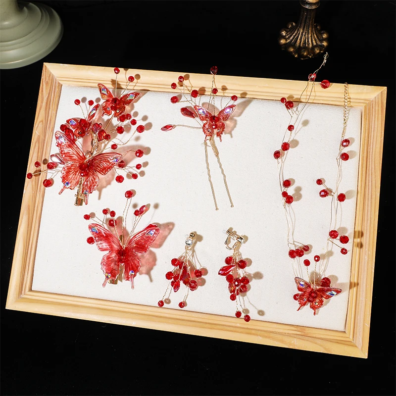 BH5542新款新娘红色敬酒服发饰影楼造型百搭发饰