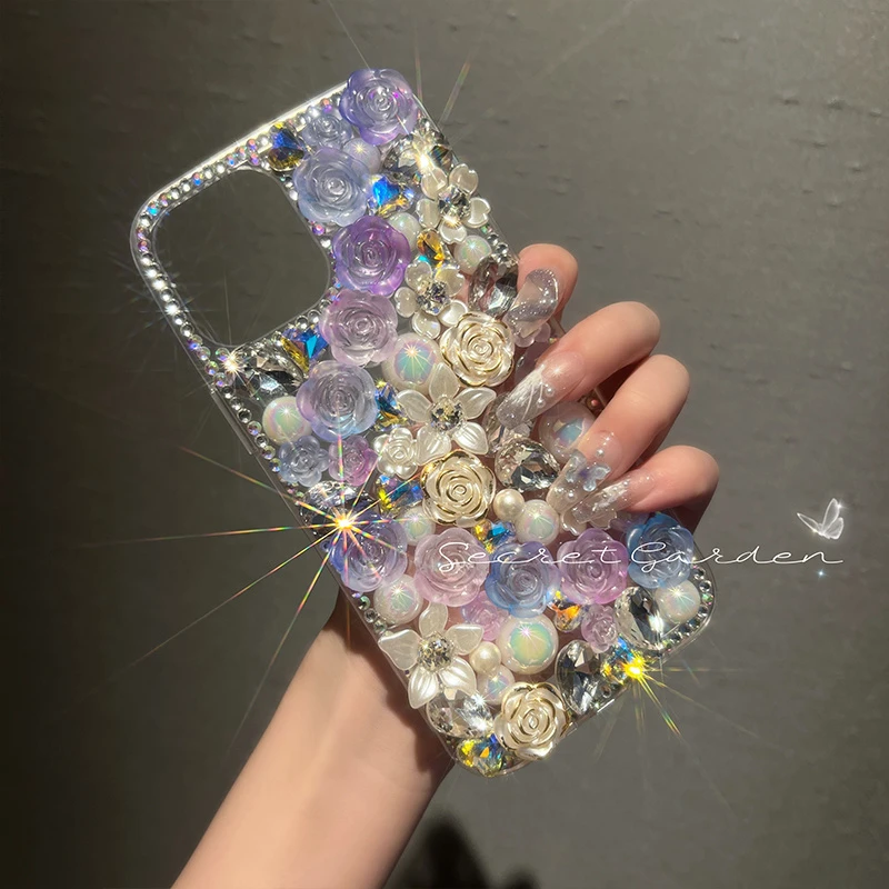 新款苹果13promax手机壳玫瑰花iPhone14创意奢华12高端硅胶11女款