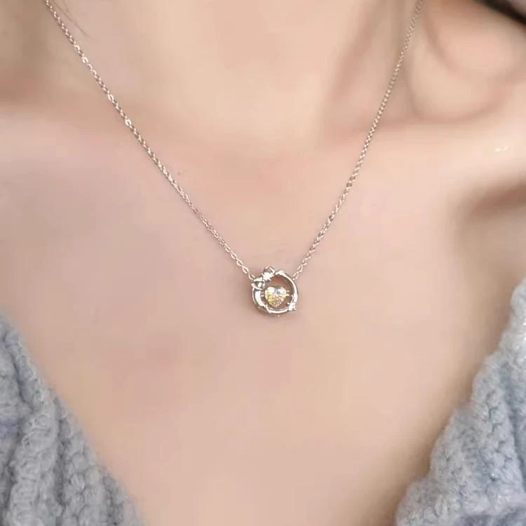 法国ZSVIP在逃公主项链女款999纯银跳动的心情人节礼小众轻奢素款