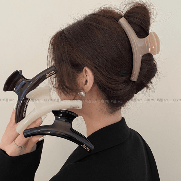 屿西 亚克力抓夹高级感发抓大衣架造型2024年新款发夹女后脑勺L