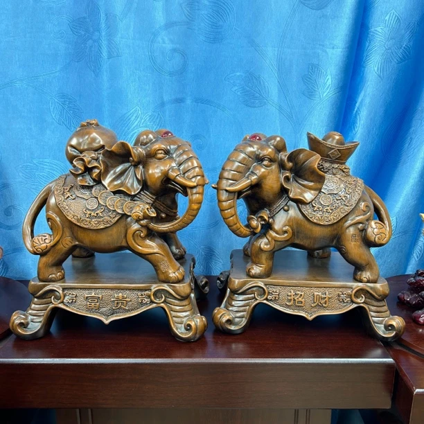 大象一对家居摆件电视柜桌面茶台酒柜工艺品摆件