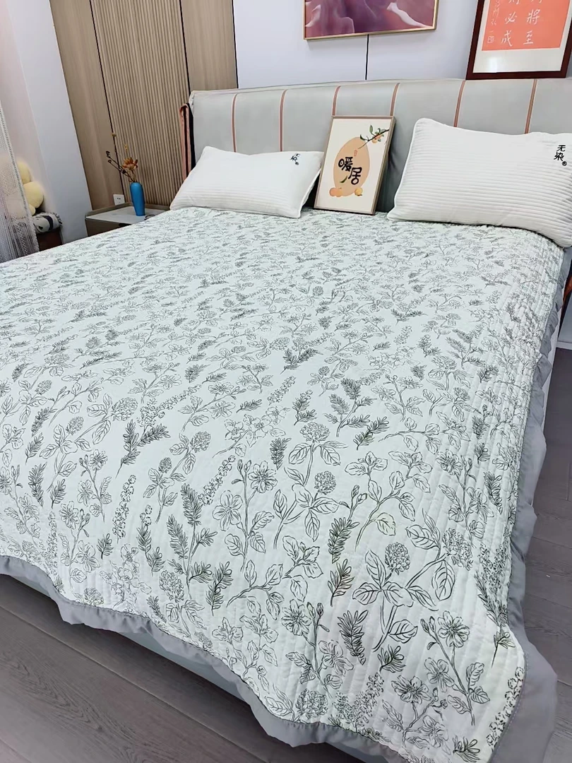 花序灰色  云纱棉绗缝舒适透气加厚多用床盖可机洗 2/2.3