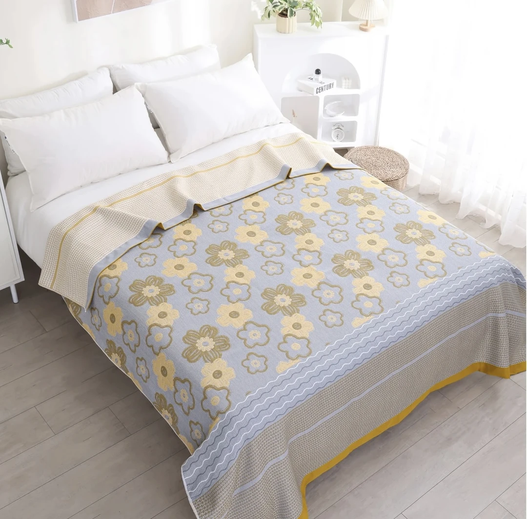 【罗拉灰色】 纱布多功能加厚盖毯舒适透气1.5/2米