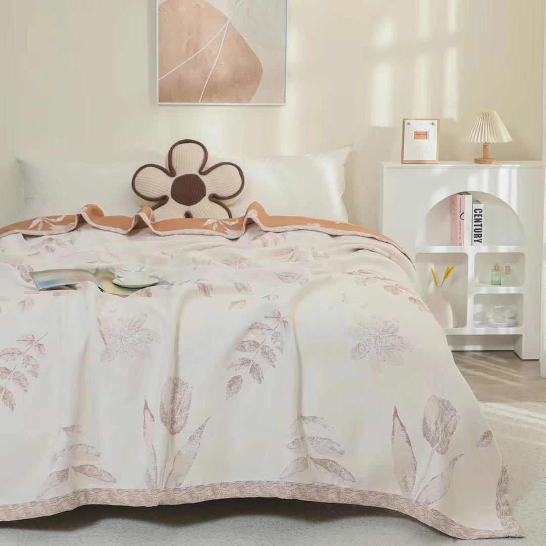 【烟枝雨叶】高端莱赛尔天丝多功能床盖2.4/2.5