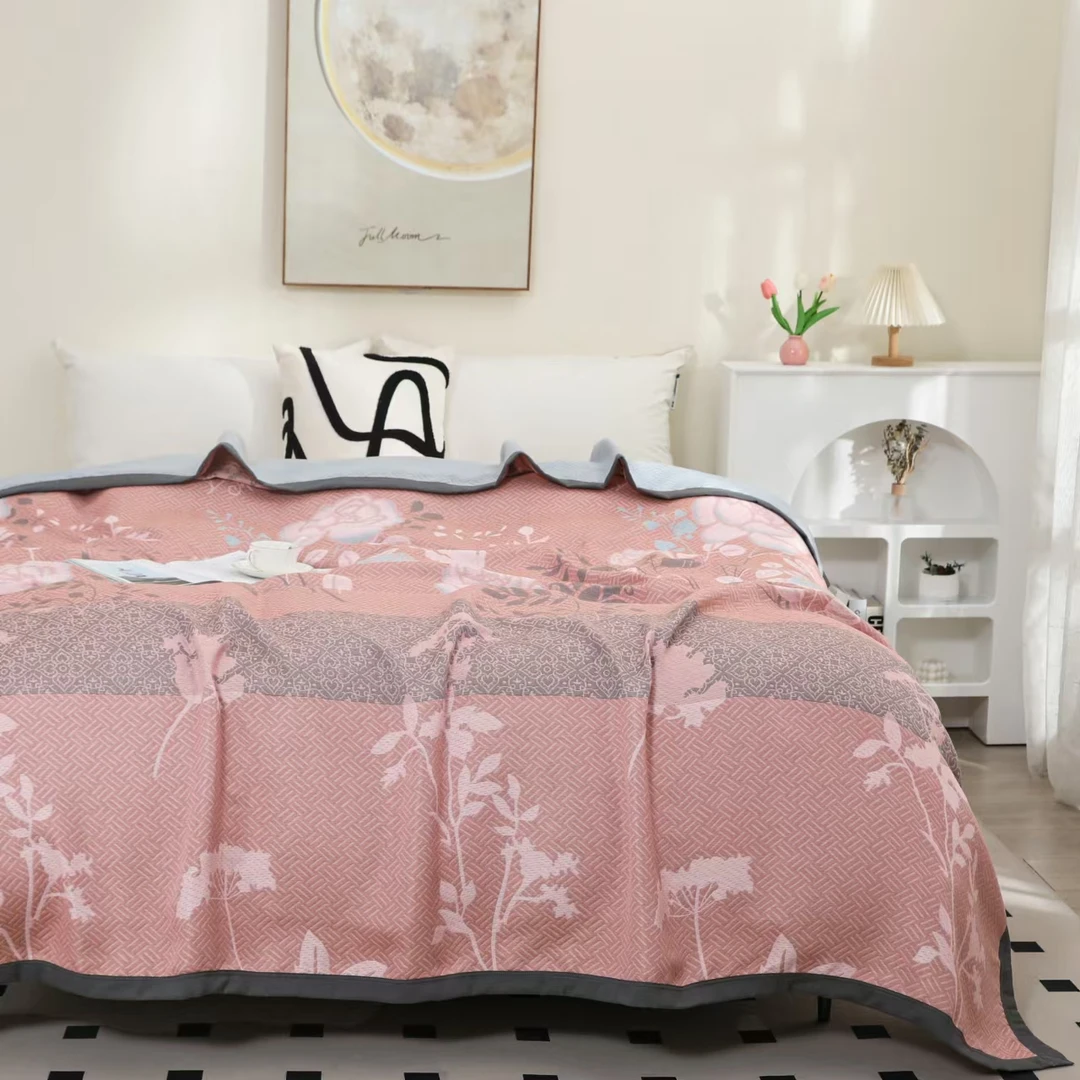 【新品上新】梦菲花  高端超柔海岛棉纱布加厚多功能床盖2.4/2.5