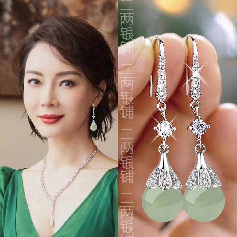 925银耳饰 s925纯银耳环女适合夏天2024网红火爆款高级感耳坠耳饰