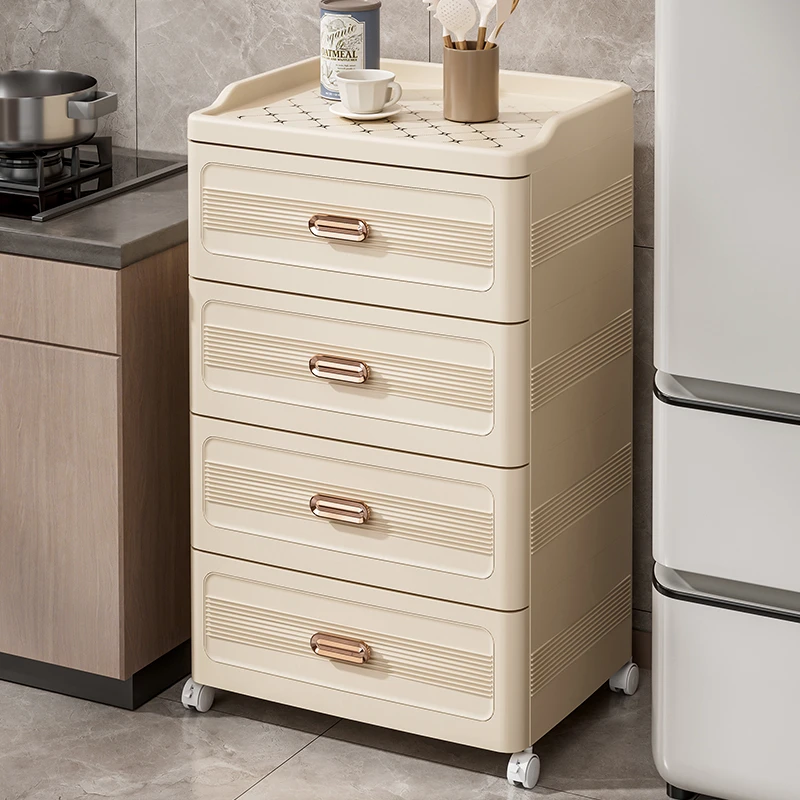 【整装发货】抽屉收纳柜塑料客厅家用简约储物柜带轮床头多层抽屉柜