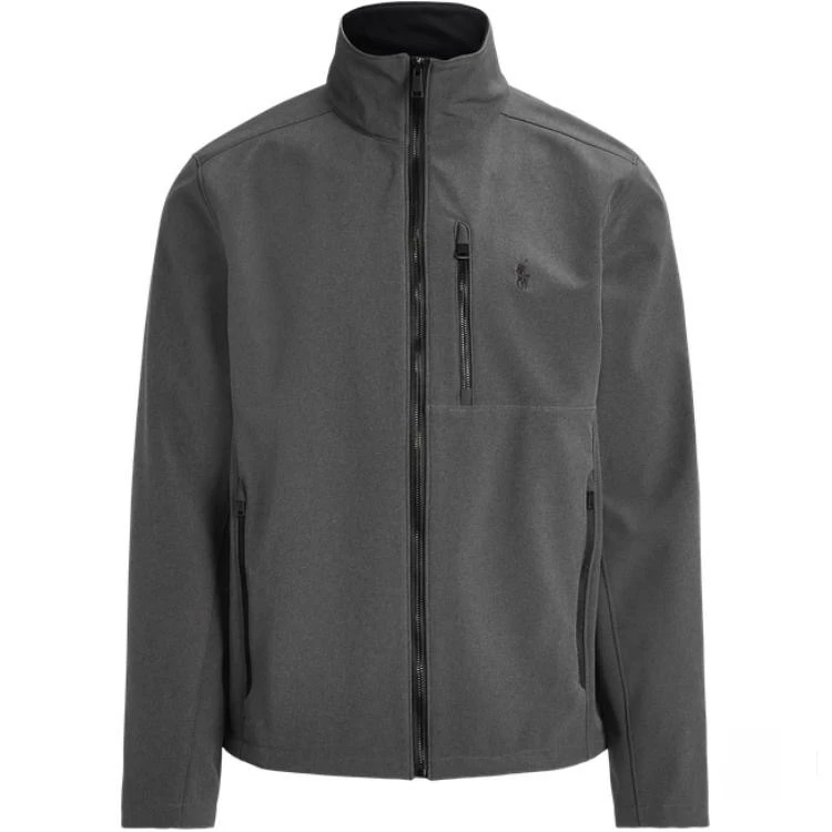 POLO RALPH LAUREN拉夫劳伦男款半高领拉链内衬加绒夹克外套灰色