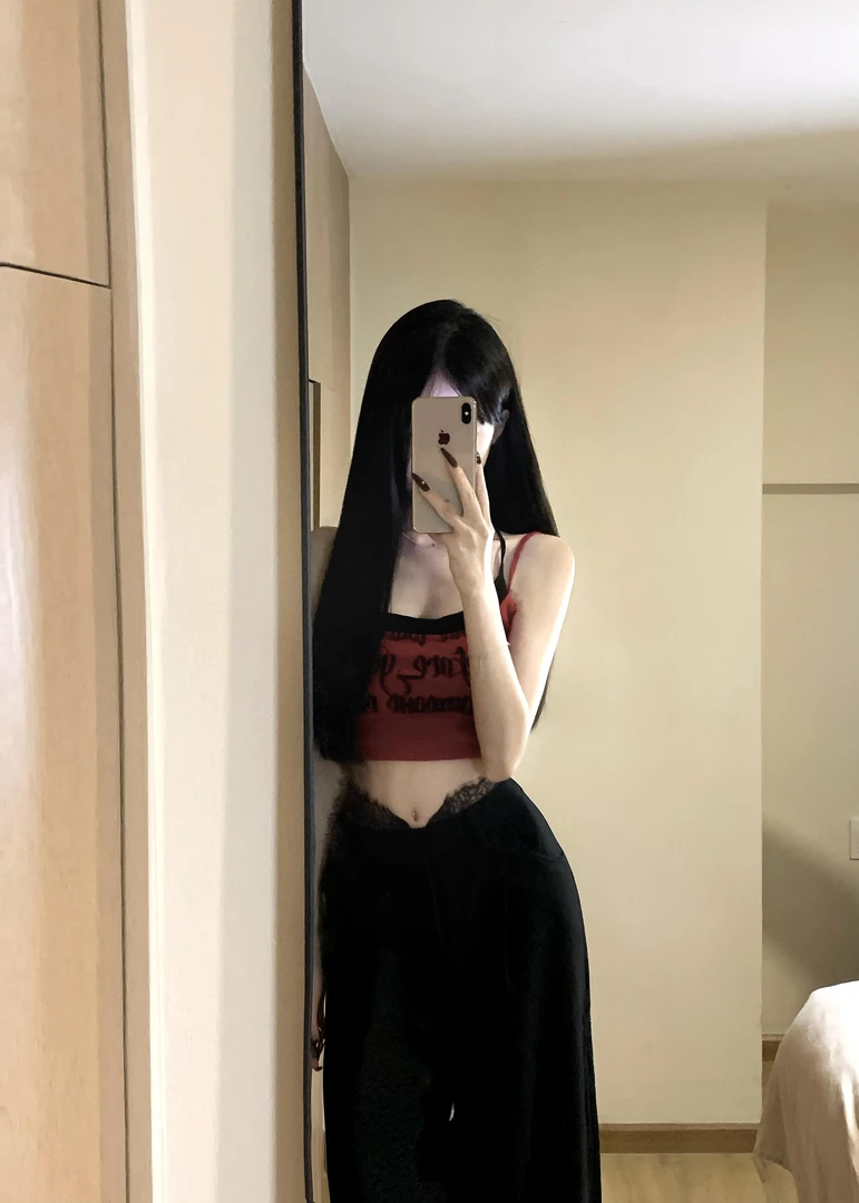 辣妹性感挂脖印花抹胸吊带背心上衣宽松休闲裤蕾丝拼接直筒阔腿裤