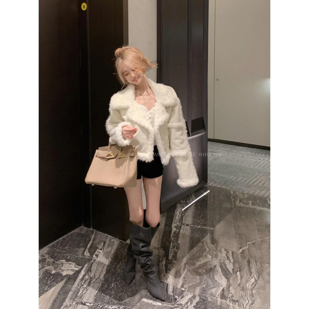 温柔风灯芯绒加厚毛呢外套女秋冬2023新款百搭短款宽松显瘦上衣潮