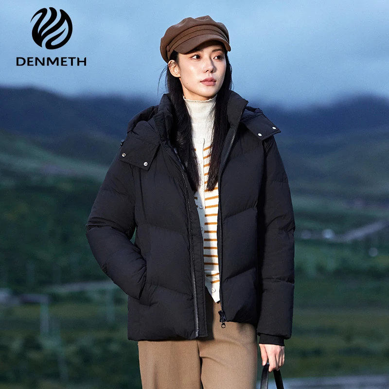 95白鸭绒短款羽绒服女2024新款冬季高端三防面料小个子保暖外套