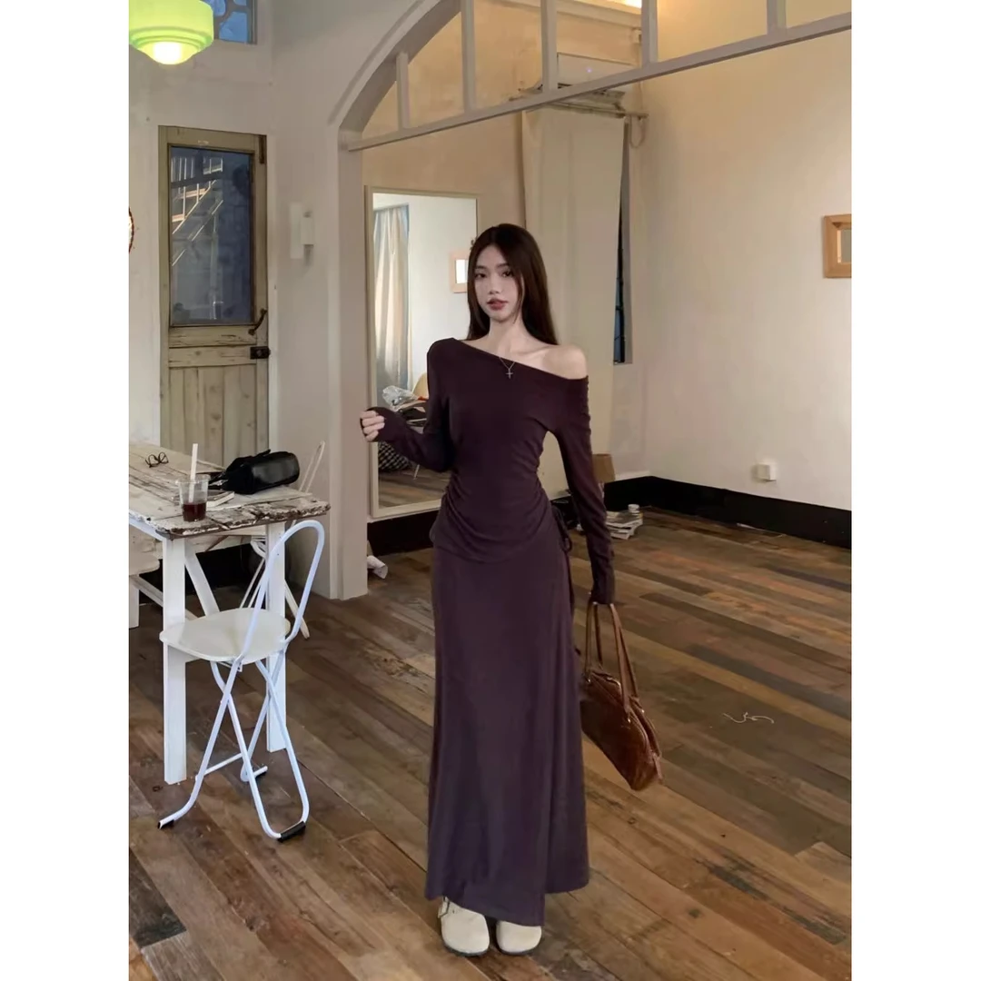 性感辣妹时尚套装女修身显瘦露肩上衣高腰半身裙小个子气质两件套