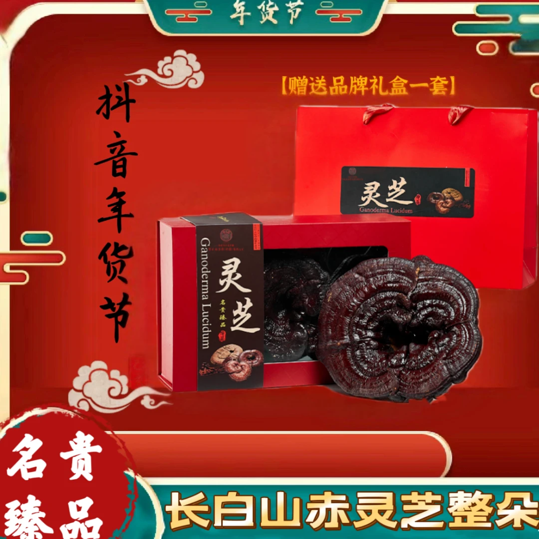 香港宝芝林G-2送年货长白山正品赤灵芝煲汤食养首选220克赠礼盒
