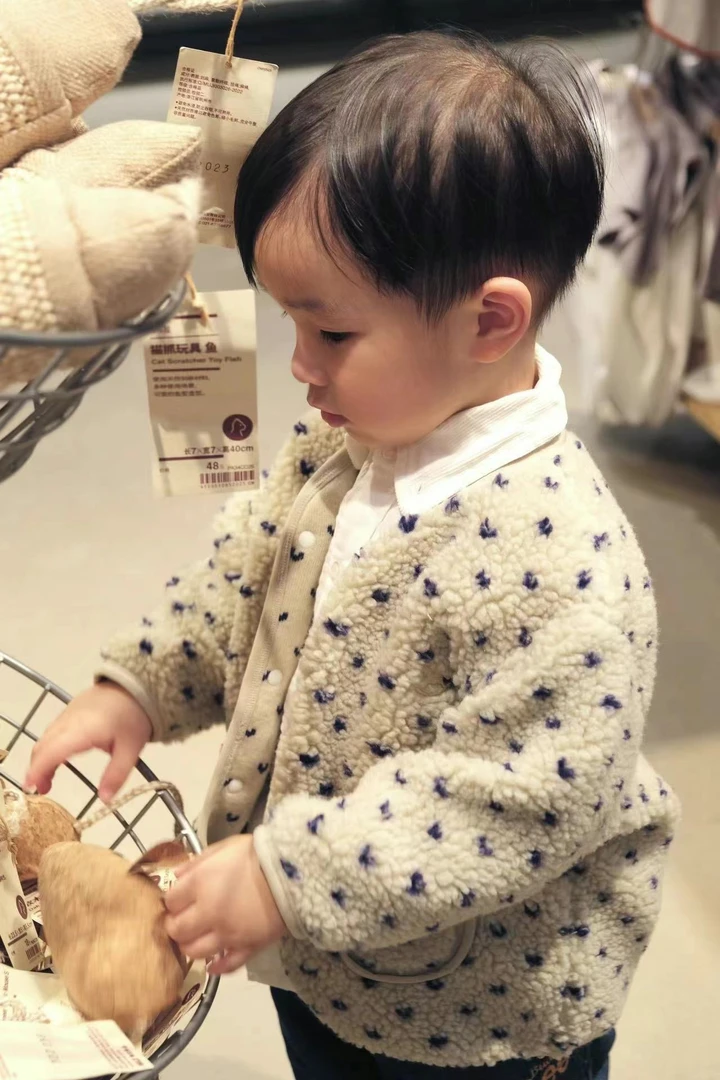 福利款不退换【爱心羊羔绒外套】春秋羊羔绒外出服 可爱保暖带围巾