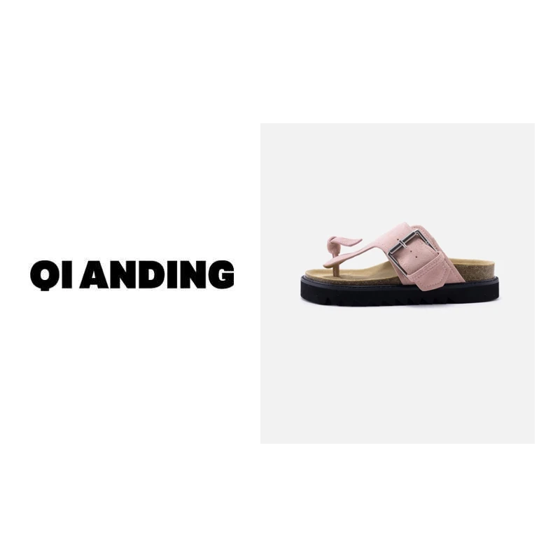 【QIANDING】2024新款“小粉拖’’时尚经典百搭拖鞋24690