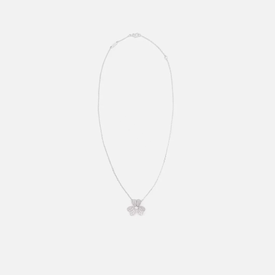 非金属仿水晶项链 2024新款小众设计师花瓣吊坠简约项链9008