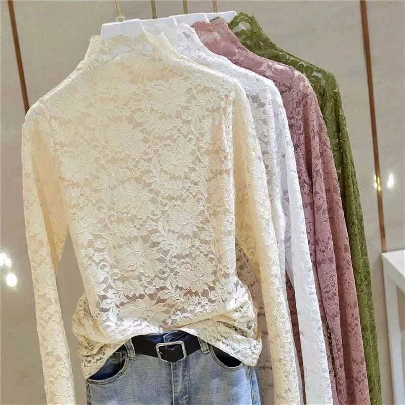 春秋冬百搭打底衫修身蕾丝搭配新款长袖内搭衣服显瘦气质假领子