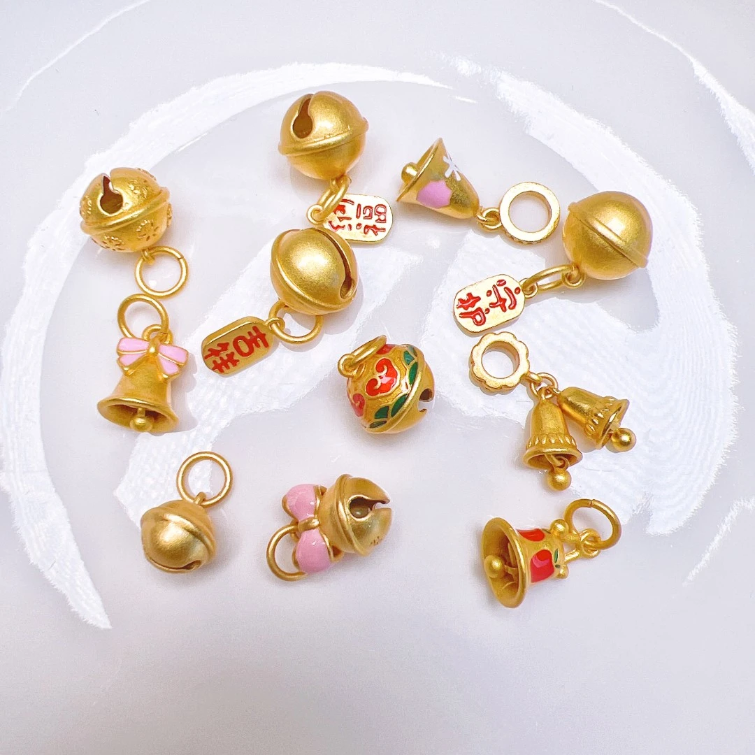 经典款可爱国潮铃铛蝴蝶结在逃公主铃铛串珠手工DIY配件手串手编