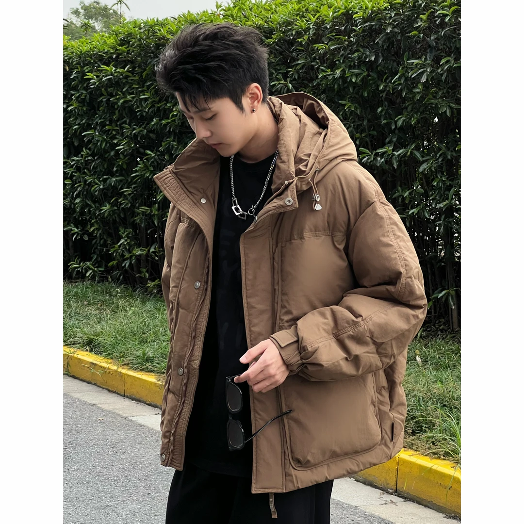白鸭绒羽绒服男士冬季新款加厚保暖连帽外套2D100