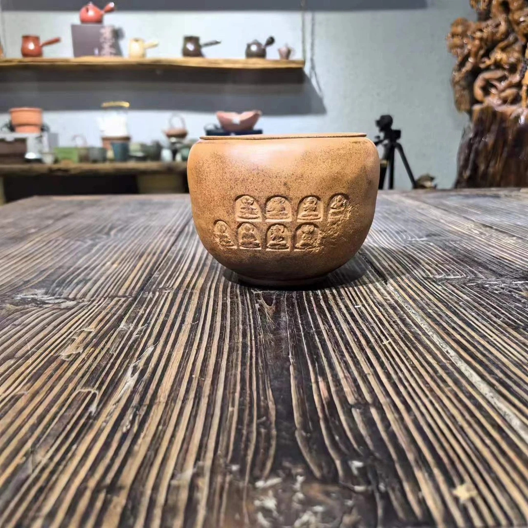 【有福器-敦煌印象建水】老岩泥茶器复古诧寂风粗陶创意茶洗
