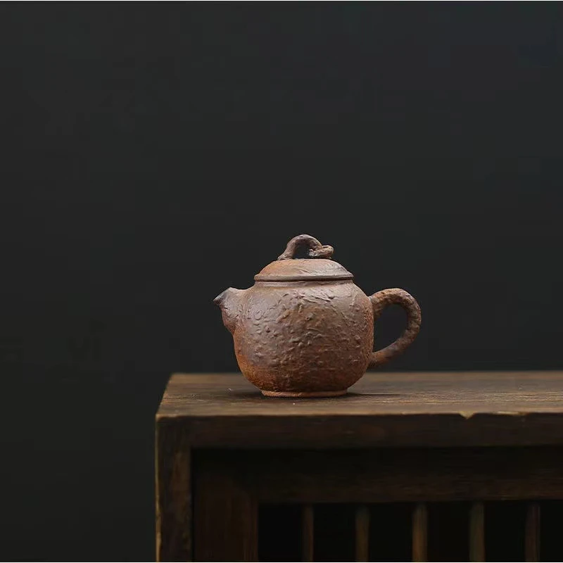 【有福器-小丑圆满壶3件套】老岩泥复古侘寂风粗陶创意茶器