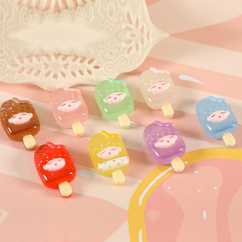 （直播代拆）夜光彩色雪糕DIY树脂饰品摆件手作