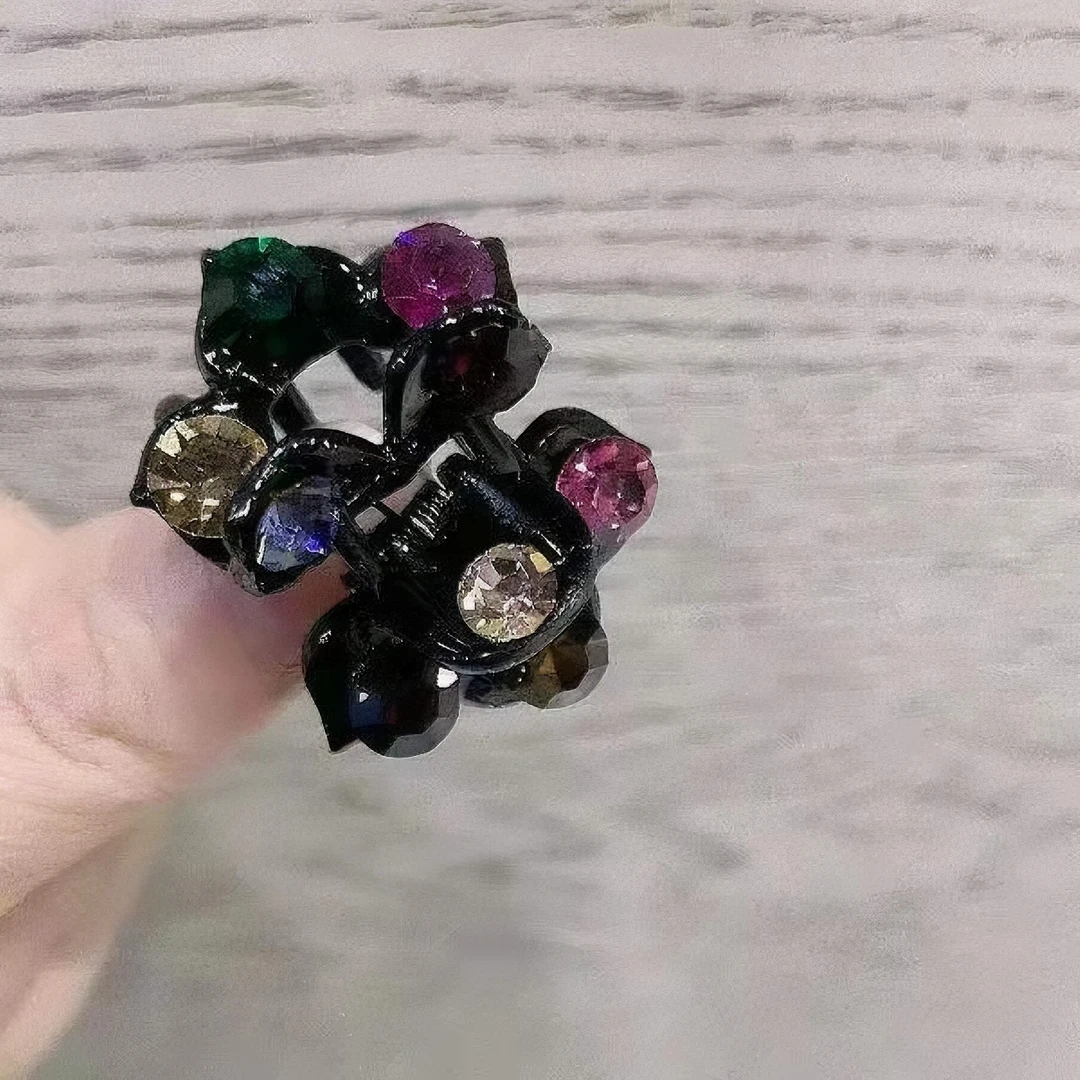 抓夹发夹可爱头饰发卡元宝小抓夹少女风女黑色夹子气质精致（一对）