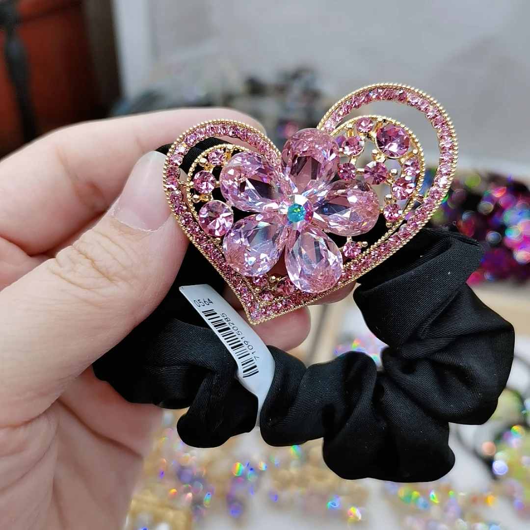 发夹可爱饰品头饰发饰重工弹力镶钻高弹满钻百搭轻奢炫彩清新简约