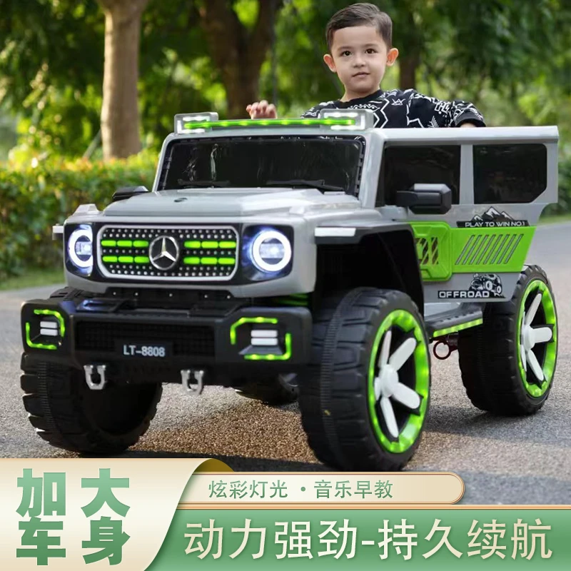 升级大越野车儿童电动车四轮男女宝遥控汽车可坐人亲子玩具车充电