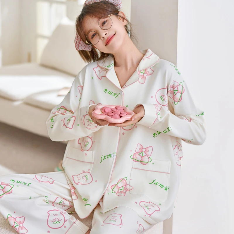 睡衣女秋冬款2025年新款长袖休闲网红爆款大码可外穿家居服两件套