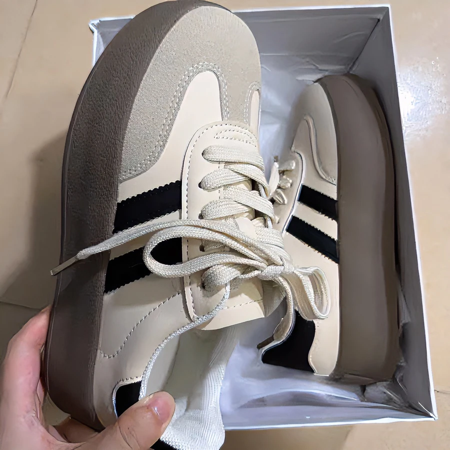 圆头厚底德训阿甘鞋女2024夏季网红爆款复古百搭经典运动休闲板鞋